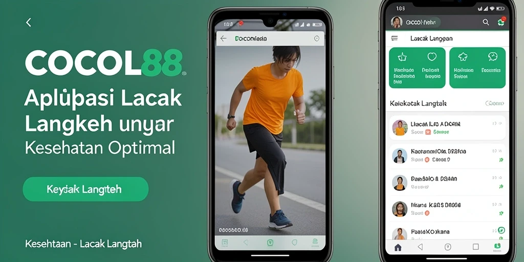 Antarmuka intuitif COCOL88 yang menampilkan statistik langkah pengguna.