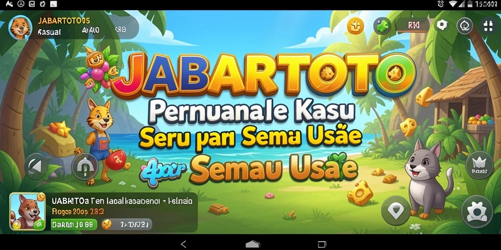 Tampilan antarmuka permainan JABARTOTO yang berwarna-warni dan menarik.
