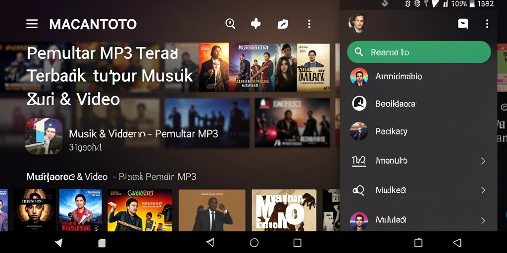 Antarmuka pengguna MACANTOTO yang sederhana dan elegan untuk Pemutar MP3.