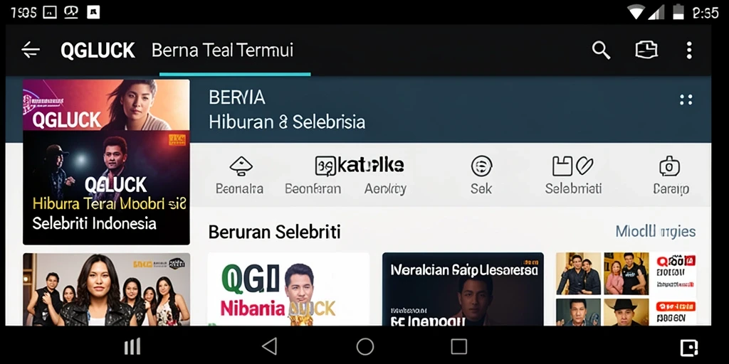 Antarmuka QGLUCK yang menarik dengan berbagai informasi selebriti.