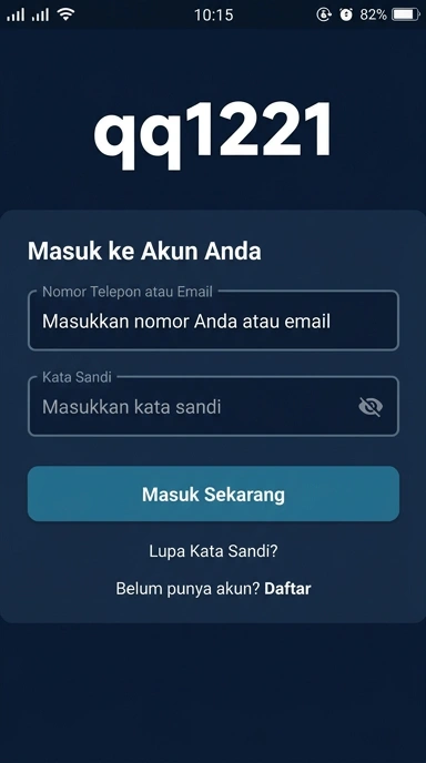 Tampilan halaman login qq1221